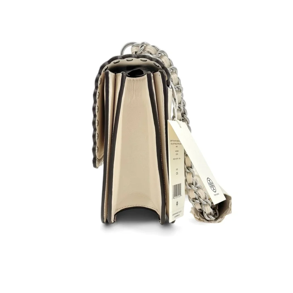NWT‎ Tory Burch Britten Studded Small Adjustable Shoulder Bag in New Ivory $598